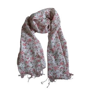 Old Navy Scarf Wrap Floral Cotton Boho Cottagecore Lightweight Neutral Romantic